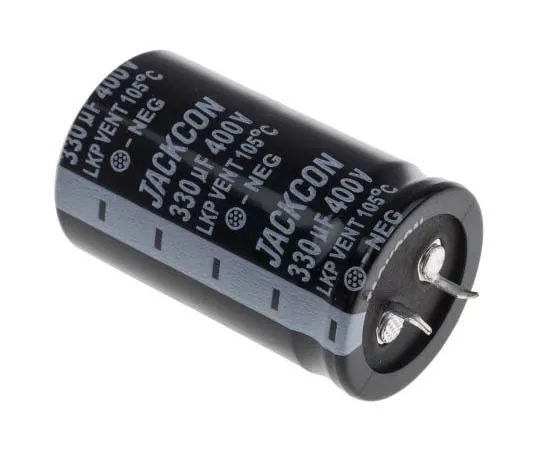 63-7722-51　RS PRO 330μF 400V dc Aluminium Capacitors, Through Hole 30 (Dia.) x 50mm +105°C 30mm 10mm 50mm　173-0291