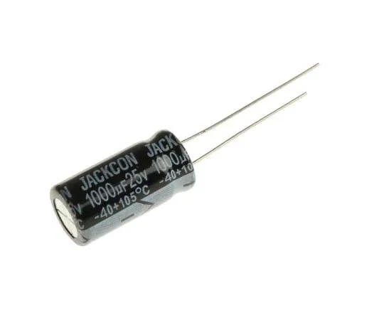 63-7736-86　RS PRO 1000μF 25V dc Aluminium Electrolytic Capacitor, Through Hole 10 (Dia.) x 20mm +105°C 10mm 5mm 20mm　170-1201