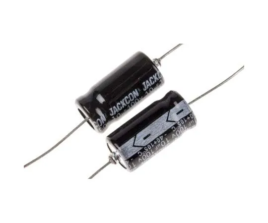 63-7727-88　RS PRO 10μF 100V dc Aluminium Electrolytic Capacitor, Through Hole 8 (Dia.) x 16mm +105°C 8mm 16mm　170-1084