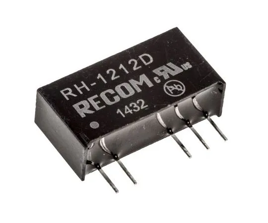 63-7672-46　Recom RH 1W Isolated DC-DC Converter Through Hole, Voltage in 10.8 → 13.2 V dc, Voltage out ±12V dc　RH-1212D