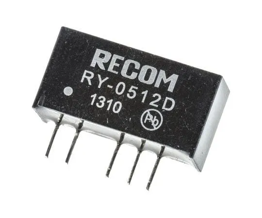 63-7672-67　Recom RY 1W Isolated DC-DC Converter Through Hole, Voltage in 4.75 → 5.25 V dc, Voltage out ±12V dc　RY-0512D