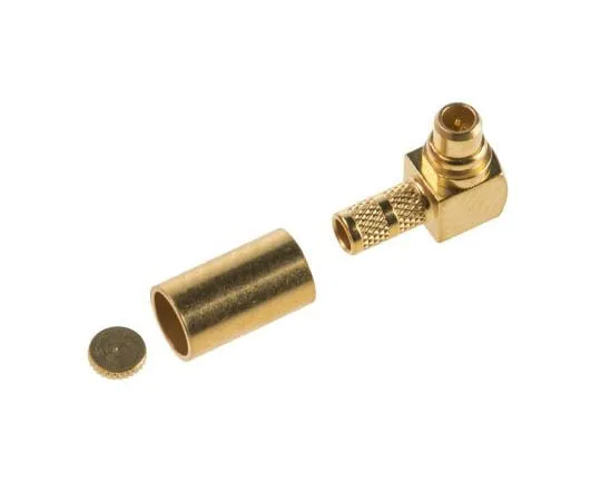 63-7635-55　Huber & Suhner 50Ω Right Angle Cable Mount MMCX Connector, Plug, Solder Termination, 0 → 6GHz, RG316　16_MMCX-50-2-2/111_OE