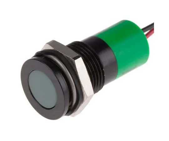 63-7717-99　RS PRO Green Indicator, 220 V ac, 14mm Mounting Hole Size, Lead Wires Termination, IP67　703-9018