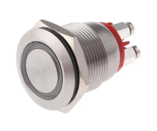 63-7730-36　Bulgin Single Pole Single Throw (SPST) Momentary Push Button Switch, IP66, 19.2 (Dia.)mm, Panel Mount, 24V dc　MPI002/TERM/RD