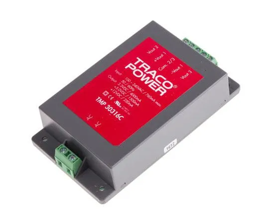 63-7654-83　TRACOPOWER 30W Triple Output Embedded Switch Mode Power Supply SMPS, 1.5 A, 4 A, 250 mA, 3.3/5/12V dc Encapsulated　TMP 30316C