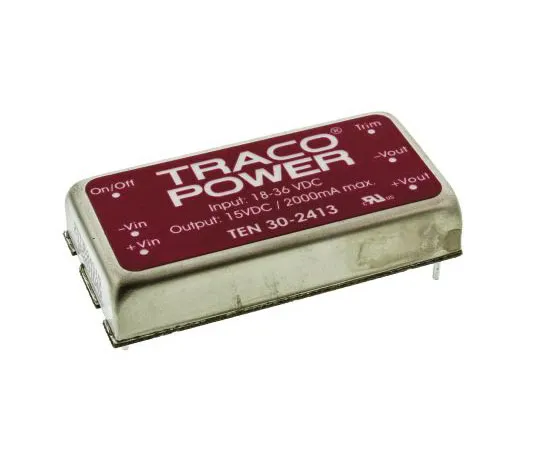 63-7658-87　TRACOPOWER TEN 30 30W Isolated DC-DC Converter Through Hole, Voltage in 18 → 36 V dc, Voltage out 15V dc　TEN 30-2413