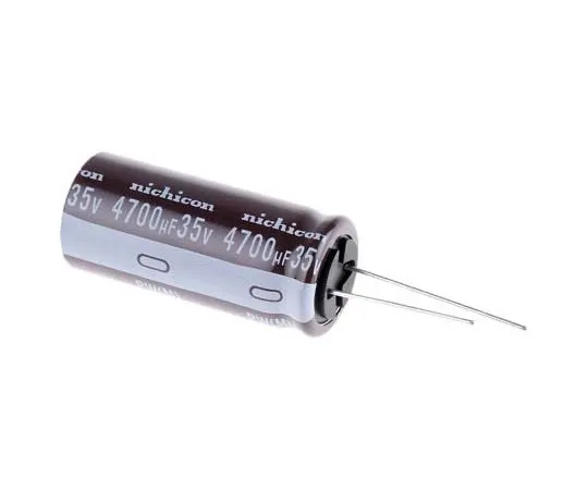 63-7746-98　Nichicon 4700μF 35V dc Aluminium Electrolytic Capacitor, Through Hole 18 (Dia.) x 40mm +105°C 18mm 7.5mm　UPW1V472MHD
