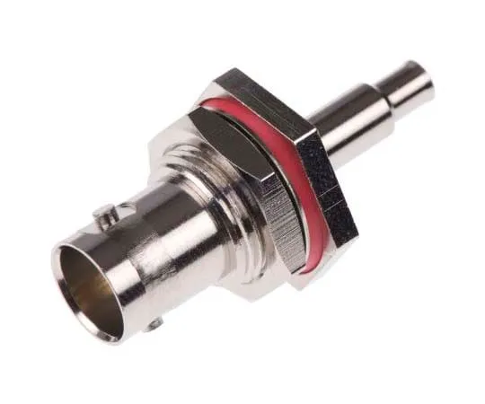 63-7711-74　Amphenol Straight 75Ω Panel Mount Bulkhead Fitting BNC Connector, jack, Nickel, Crimp Termination, RG179, RG179 A/B,　B6421E1-ND3G-6-75