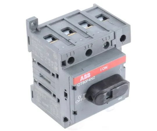 63-7692-07　4 Pole DIN Rail Non F***d Isolator Switch, 80 A, 37 kW, IP20　OT80F4N2  1SCA105413R1001