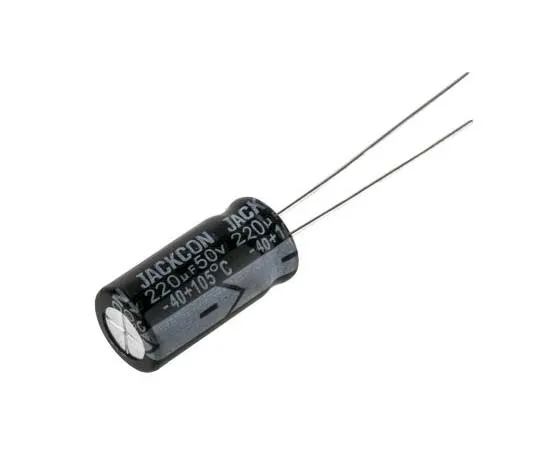 63-7737-45　RS PRO 220μF 50V dc Aluminium Electrolytic Capacitor, Through Hole 8 (Dia.) x 16mm +105°C 8mm 3.5mm 16mm　170-1250