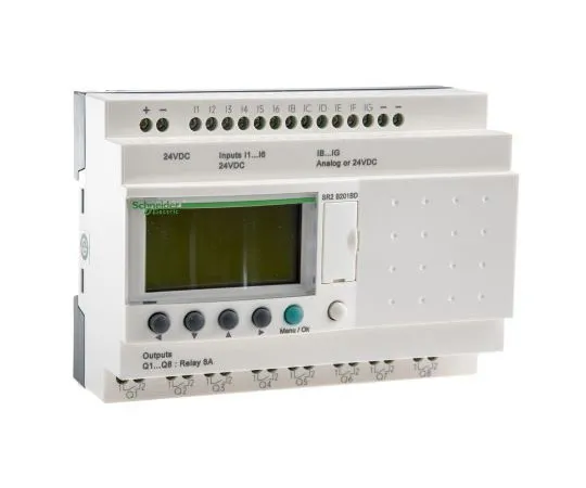 63-7565-46　Schneider Electric  Zelio Logic Module, 24 V dc Relay, 12 x Input, 8 x Output With Display　SR2B201BD