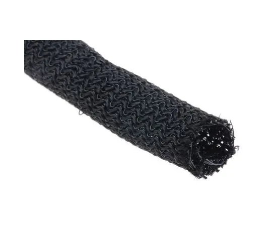 63-7665-06　RS Braided PET Black Cable Sleeve, 7mm Diameter, 3m Length　668-1264