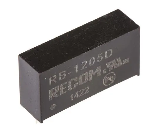 63-7567-88　Recom RB 1W Isolated DC-DC Converter Through Hole, Voltage in 10.8 → 13.2 V dc, Voltage out ±5V dc　RB-1205D
