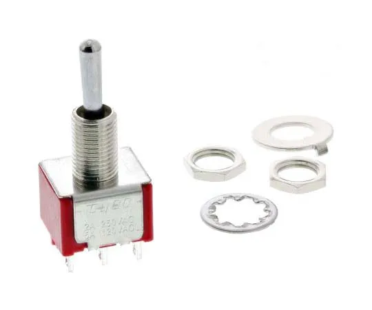 63-7736-12　TE Connectivity Double Pole Double Throw (DPDT) Toggle Switch, (On)-Off-(On), Panel Mount　1-1825139-8