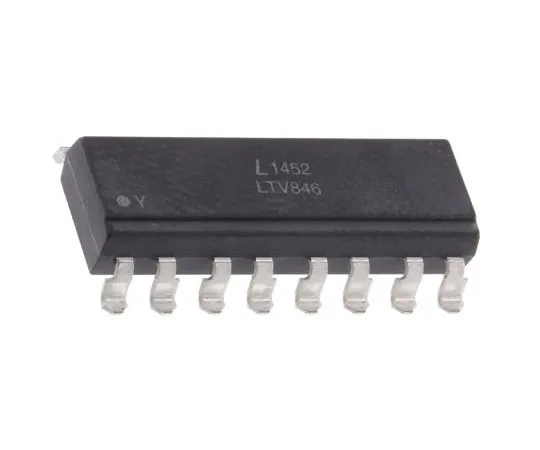 63-7698-41　Lite-On, LTV-846S DC Input Transistor Output Quad Optocoupler, Surface Mount, 16-Pin PDIP　LTV-846S