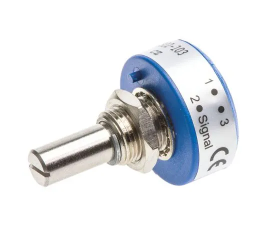 63-7560-28　Vishay 1 Gang Continuous Turn Rotary Conductive Plastic Potentiometer with a 6.35 mm Dia. Shaft, 10kΩ, ±20%, 1W, Linear　357B0103MAB251S22