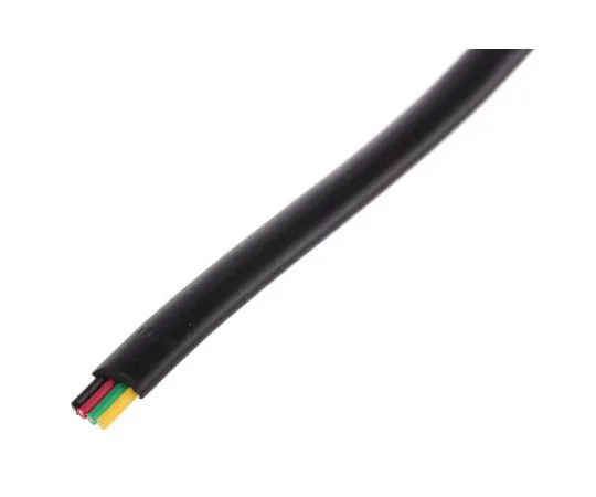 63-7605-27　Decelect Forgos 50m 4 Core Telephone Cable, Unshielded, 30 AWG Black Sheath, 0.066 mm² CSA　SPE191356