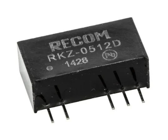 63-7673-81　Recom RKZ 2W Isolated DC-DC Converter Through Hole, Voltage in 4.5 → 5.5 V dc, Voltage out ±12V dc　RKZ-0512D