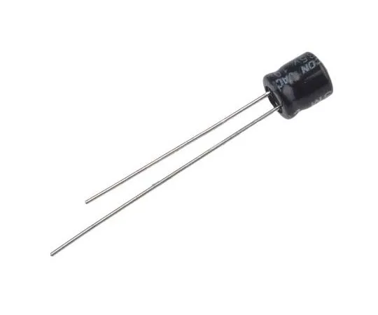 63-7721-06　RS PRO 10μF 35V dc Aluminium Electrolytic Capacitor, Through Hole 5 (Dia.) x 5mm +105°C 5mm 2mm 5mm　170-1017