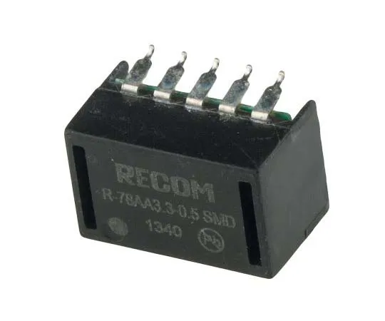 63-7723-32　Recom Switching Regulator, 4.75 → 32V dc Input, 3.3V dc Output, 500mA　R-78AA3.3-0.5SMD