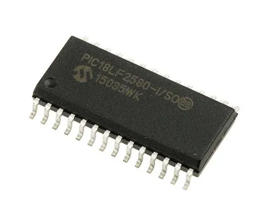 63-7660-58　Microchip, 8bit PIC Microcontroller, 40MHz, 32 kB, 256 B Flash, 28-Pin SOIC　PIC18LF2580-I/SO
