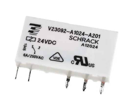 63-7680-50　TE Connectivity SPDT Non-Latching Relay PCB Mount, 24V dc Coil, 6A　V23092-A1024-A201