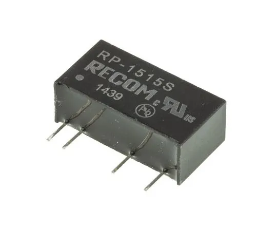 63-7672-60　Recom RP 1W Isolated DC-DC Converter Through Hole, Voltage in 13.5 → 16.5 V dc, Voltage out 15V dc　RP-1515S