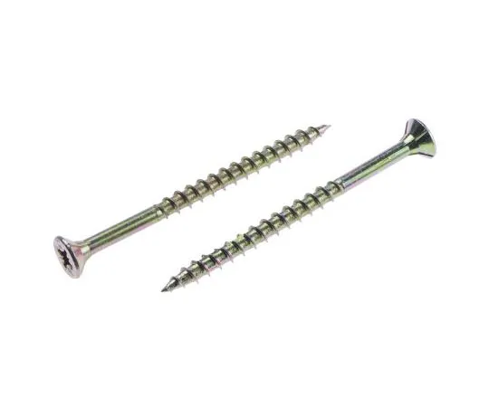 63-7585-80　Pozisquare Countersunk Steel Wood Screw Yellow Passivated, Zinc Plated, 5mm Thread, 70mm Length　ULT/105