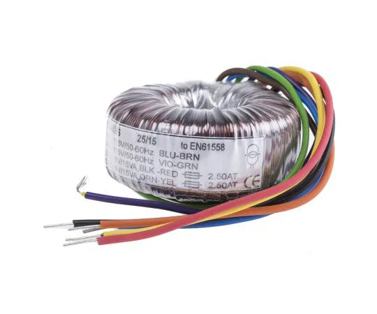 63-7670-92　2 Output Toroidal Transformer, 30VA, 2 x 6V ac　173-0083