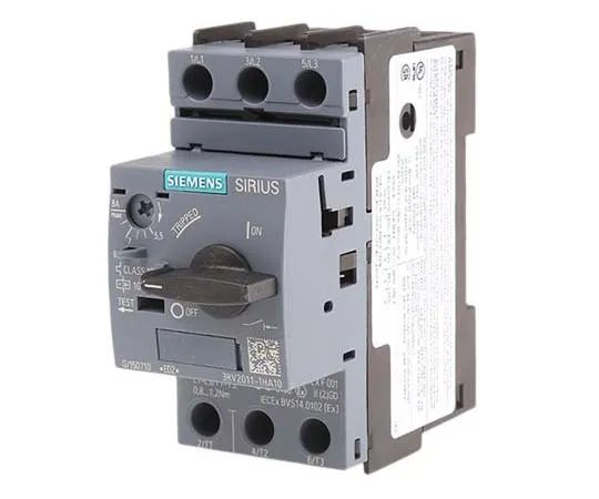 63-7721-97　Siemens Sirius Innovation 690 V Motor Protection Circuit Breaker, 3P Channels, 5.5 → 8 A, 6 kA　3RV2011-1HA10