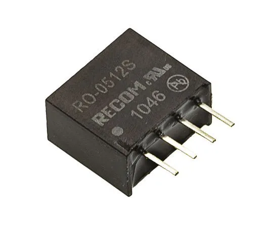 63-7673-21　Recom RO 1W Isolated DC-DC Converter Through Hole, Voltage in 4.5 → 5.5 V dc, Voltage out 12V dc　RO-0512S