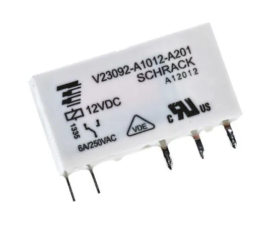 63-7680-43　TE ConnectivitySNR SPDT Non-Latching Relay PCB Mount, 12V dc Coil, 6A　V23092-A1012-A201