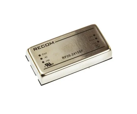63-7559-82　Recom RP20 F 20W Isolated DC-DC Converter Through Hole, Voltage in 18 → 36 V dc, Voltage out 15V dc　RP20-2415SF