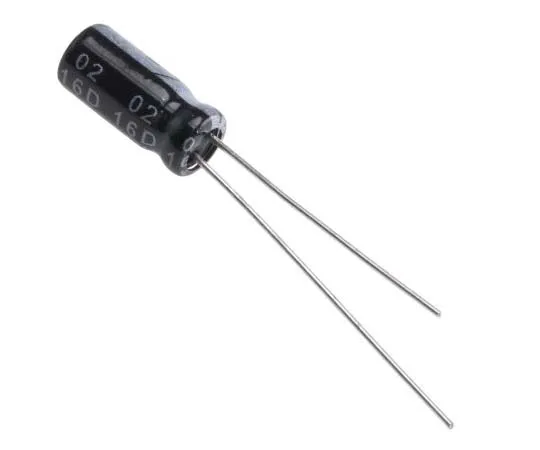 63-7737-64　RS PRO 2.2μF 63V dc Aluminium Electrolytic Capacitor, Through Hole 5 (Dia.) x 11mm +105°C 5mm 2mm 11mm　170-1265
