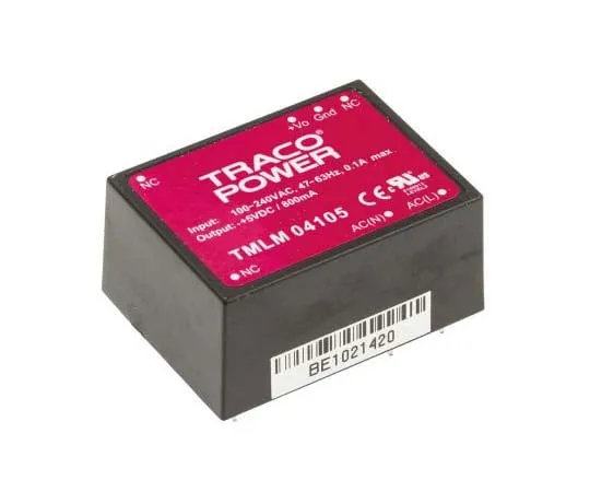 63-7725-48　TRACOPOWER 4W 1 Output Embedded Switch Mode Power Supply SMPS, 800mA, 5V dc Encapsulated　TMLM 04105