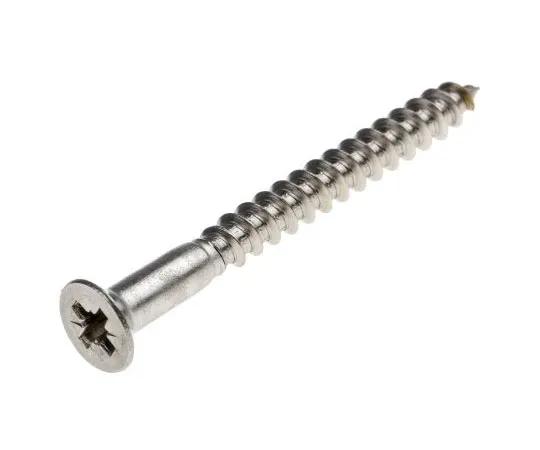 63-7575-98　Pozidriv Countersunk Stainless Steel Wood Screw, A2 304, 5mm Thread, 50mm Length　483-3208