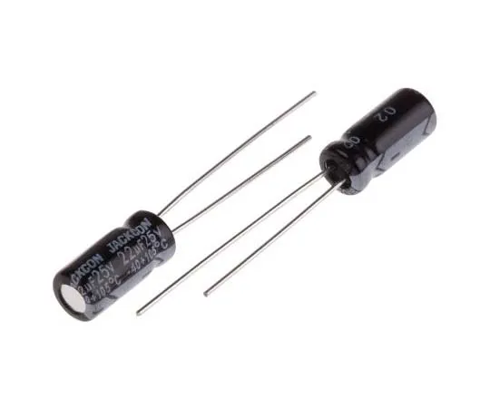 63-7736-70　RS PRO 22μF 25V dc Aluminium Electrolytic Capacitor, Through Hole 5 (Dia.) x 11mm +105°C 5mm 2mm 11mm　711-1071