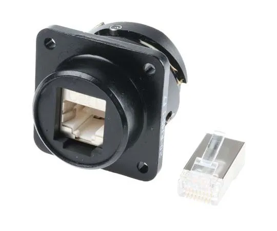63-7743-86　Glenair Female Square Flange Panel Mount IP67 RJ45 Connector, LAN Category Cat6　FRITS0220-RJ45-1F7