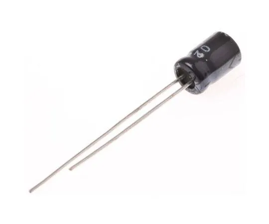 63-7727-40　RS PRO 10μF 35V dc Aluminium Electrolytic Capacitor, Through Hole 5 (Dia.) x 7mm +105°C 5mm 2mm 7mm　170-1051