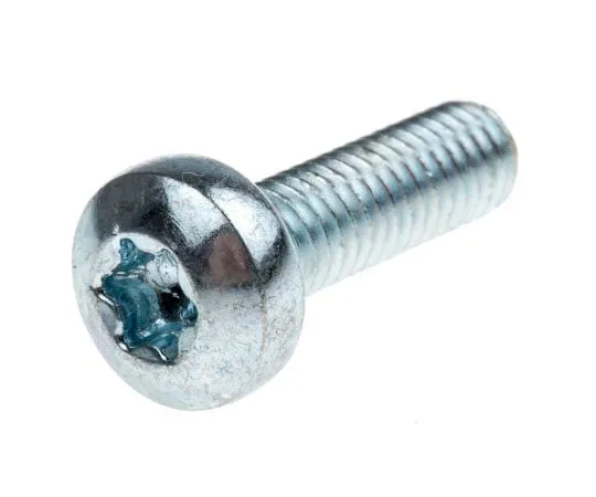 63-7573-79　Zinc plated & clear Passivated Pan Steel Tamper Proof Security Screw, M6 x 20mm　482-8026