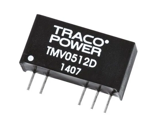 63-7658-38　TRACOPOWER TMV 1W Isolated DC-DC Converter Through Hole, Voltage in 4.5 → 5.5 V dc, Voltage out ±12V dc　TMV 0512D