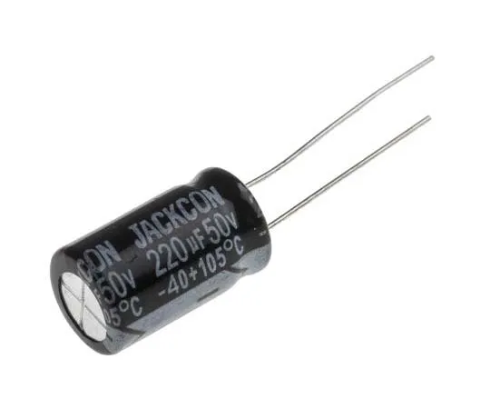 63-7737-49　RS PRO 220μF 50V dc Aluminium Electrolytic Capacitor, Through Hole 10 (Dia.) x 17mm +105°C 10mm 5mm 17mm　170-1253