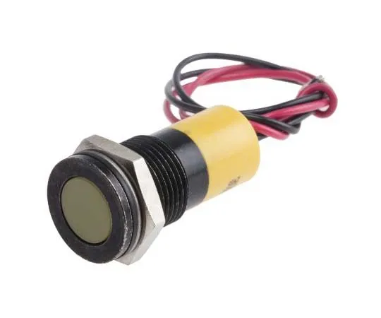 63-7717-96　RS PRO Yellow Indicator, 24 V dc, 14mm Mounting Hole Size, Lead Wires Termination, IP67　703-9008