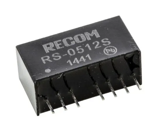 63-7568-18　Recom RS 2W Isolated DC-DC Converter Through Hole, Voltage in 4.5 → 9 V dc, Voltage out 12V dc　RS-0512S