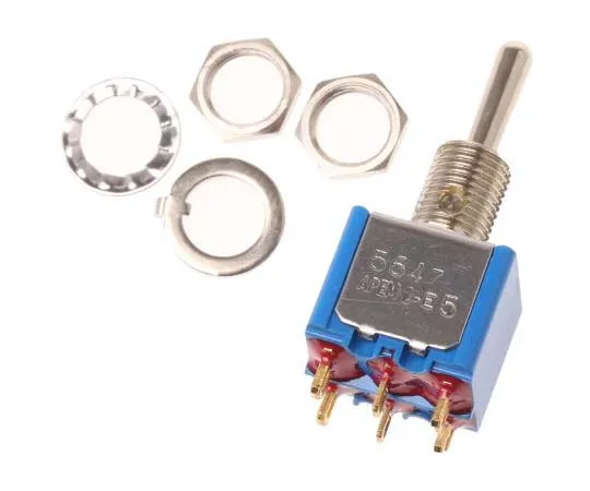 63-7699-92　APEM Double Pole Single Throw (DPST) Toggle Switch, (On)-Off-(On), Panel Mount　5647CDB