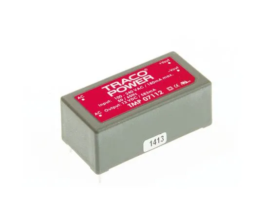 63-7654-51　TRACOPOWER 7W 1 Output Embedded Switch Mode Power Supply SMPS, 583mA, 12V dc Encapsulated　TMP 07112