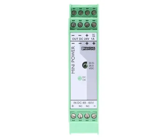 63-7594-39　Phoenix Contact MINI-PS-12-24DC/24DC/1 24W Isolated DC-DC Converter DIN Rail Mount, Voltage in 10 → 32 V dc,　2866284