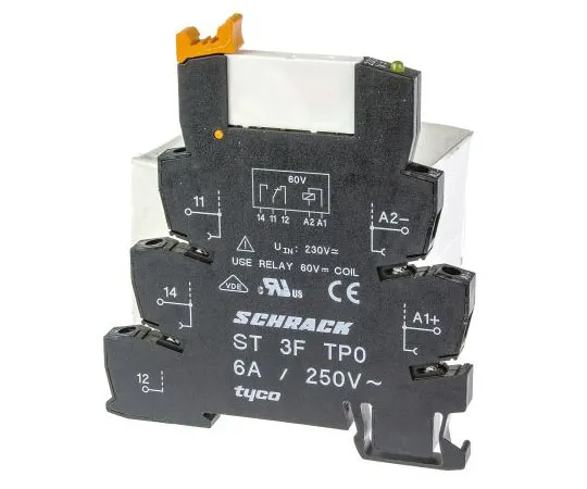 63-7601-06　TE ConnectivitySNR SPDT Non-Latching Relay DIN Rail, 230V Coil, 6A　ST3P3TP0 3-1416100-4