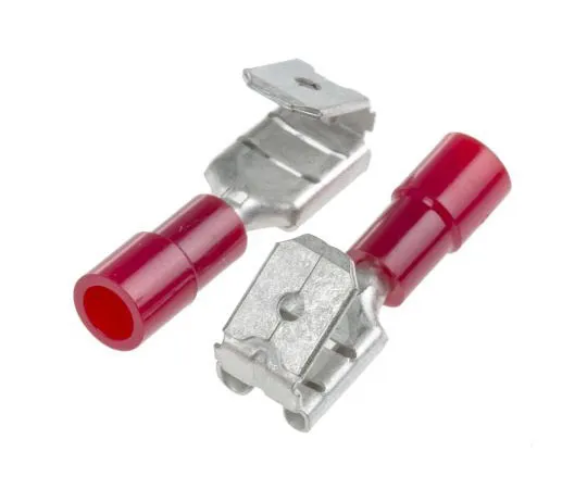 63-7636-72　RS PRO Insulated Crimp Piggyback Terminal, 6.35 x 0.8mm, 0.5mm² to 1.5mm², 22AWG to 16AWG, Red　613-9918