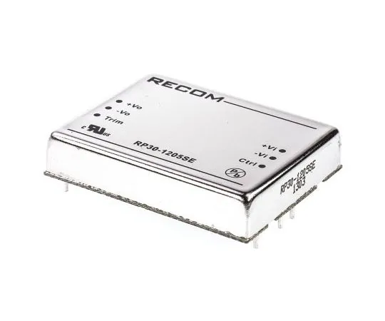 63-7672-78　Recom RP30 E 30W Isolated DC-DC Converter Through Hole, Voltage in 9 → 18 V dc, Voltage out 5V dc　RP30-1205SE
